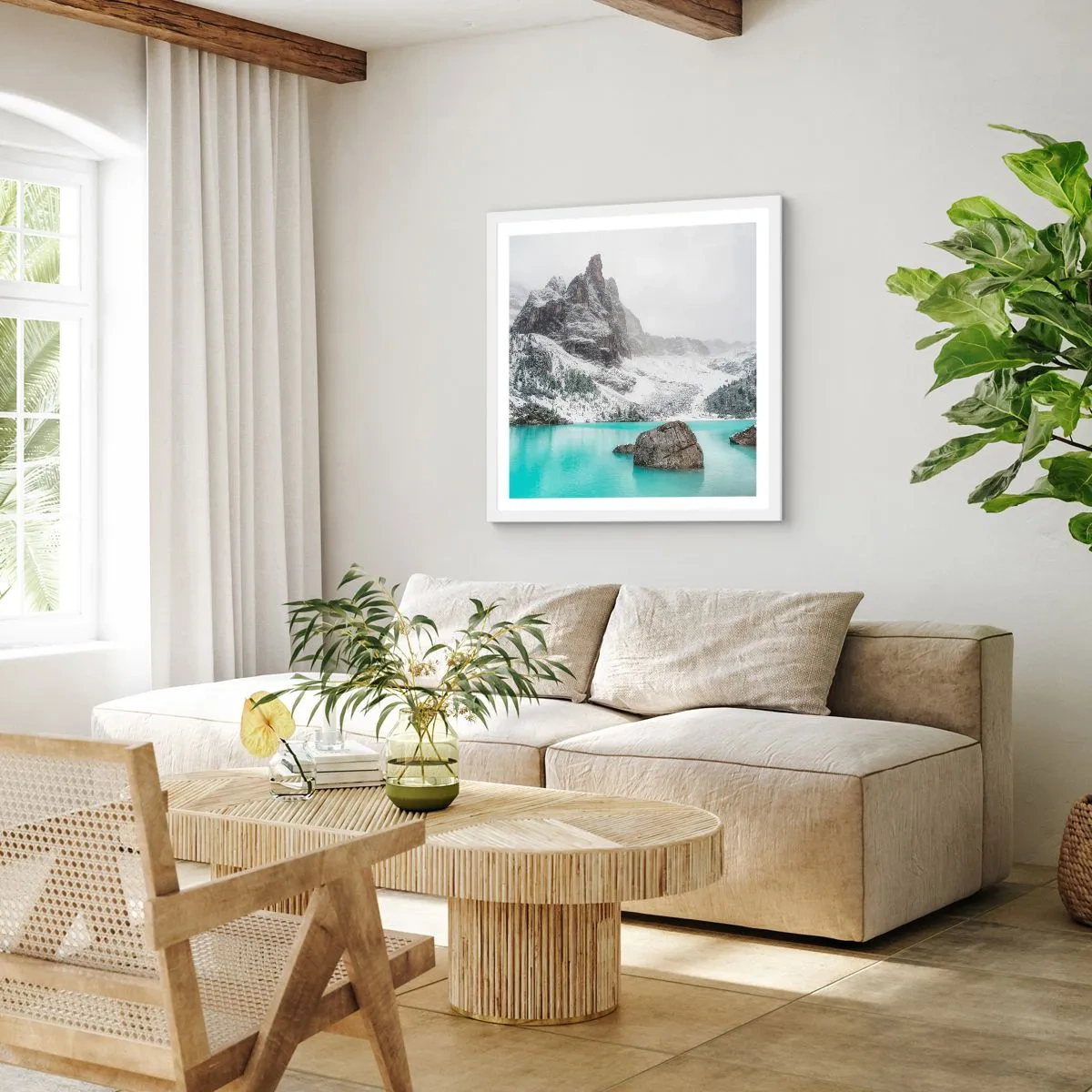 Affisch i vit ram - På vakt - 40x40 cm