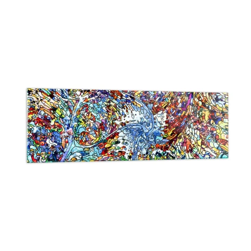 Glastavla - Bild på glas - Glasmålning - droppar - 160x50 cm