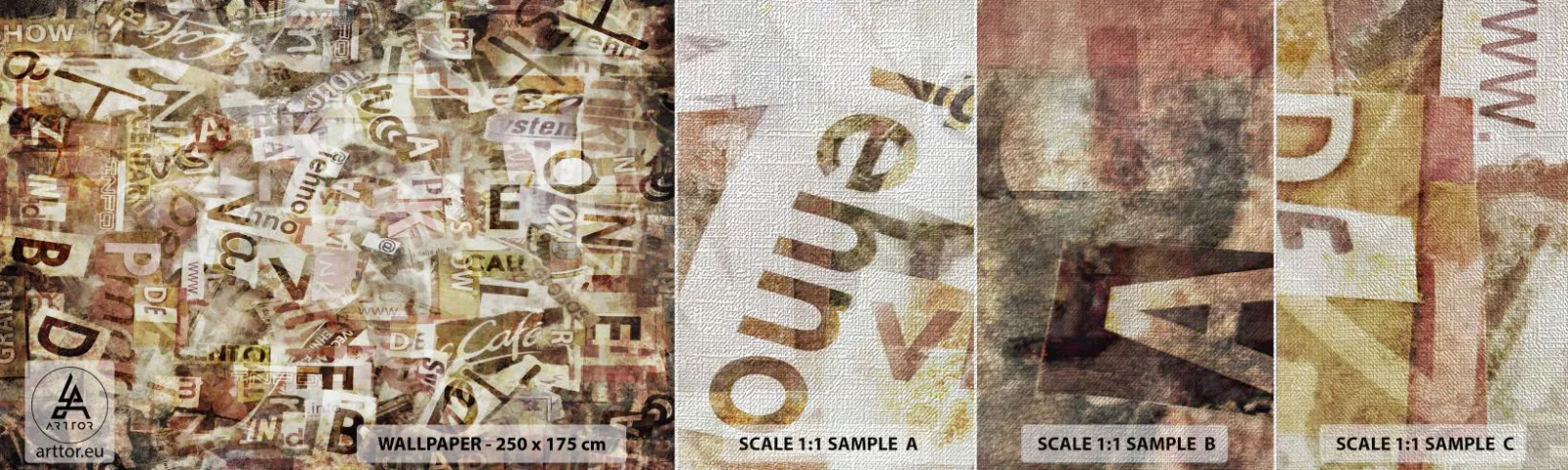 Provbit av fototapet Premium Canvas - Snacket reduceras till enstaka bokstäver - Graffiti, Väggmålning, Bit - 100x30 cm