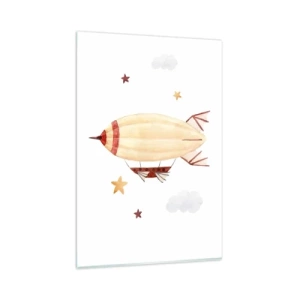 Glastavla - Bild på glas - Luftskepp - 80x120 cm