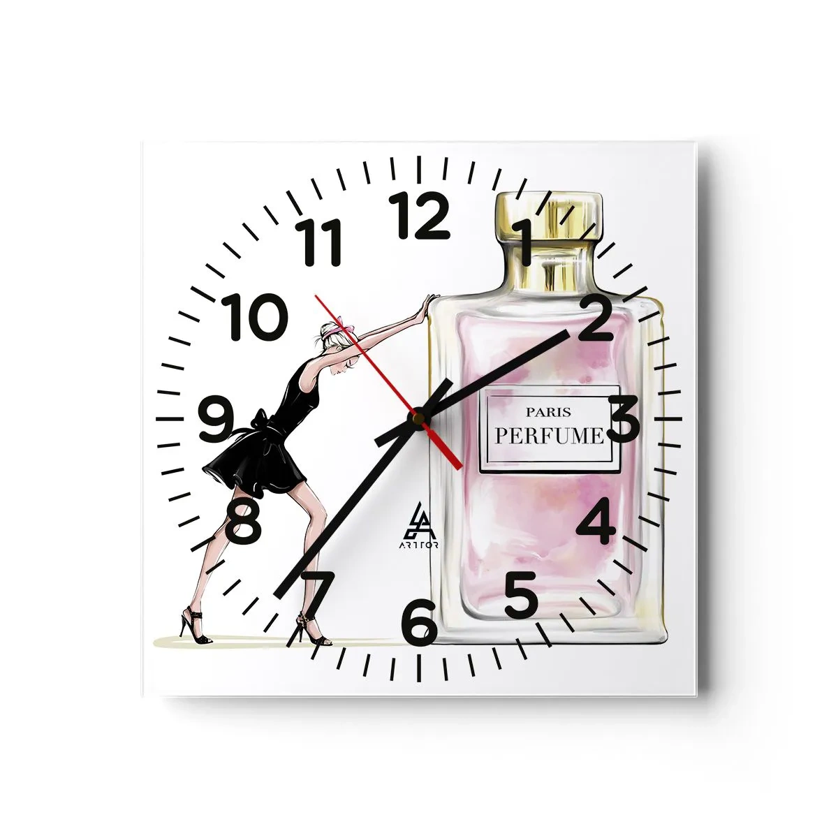 Väggklocka - Klocka på glas - Kvinnlighetens kärna - 30x30 cm