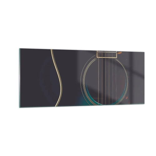 Glastavla - Bild på glas - Ett ögonblick innan det ljuder - 100x40 cm