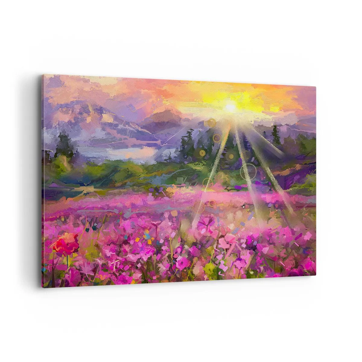 Canvastavla - Bild på duk - I dalen under solens beskydd - 100x70 cm