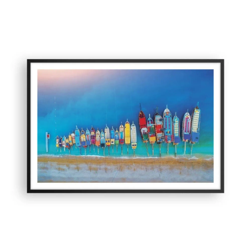 Affisch i svart ram - Ur fågelperspektivet - 91x61 cm