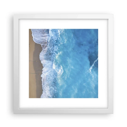 Affisch i vit ram - Blå styrka - 30x30 cm