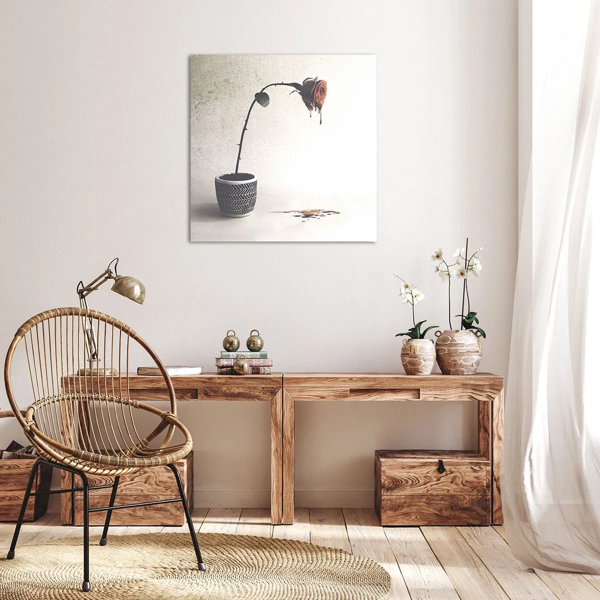 Canvastavla - Bild på duk - Rosa dolorosa - 60x60 cm