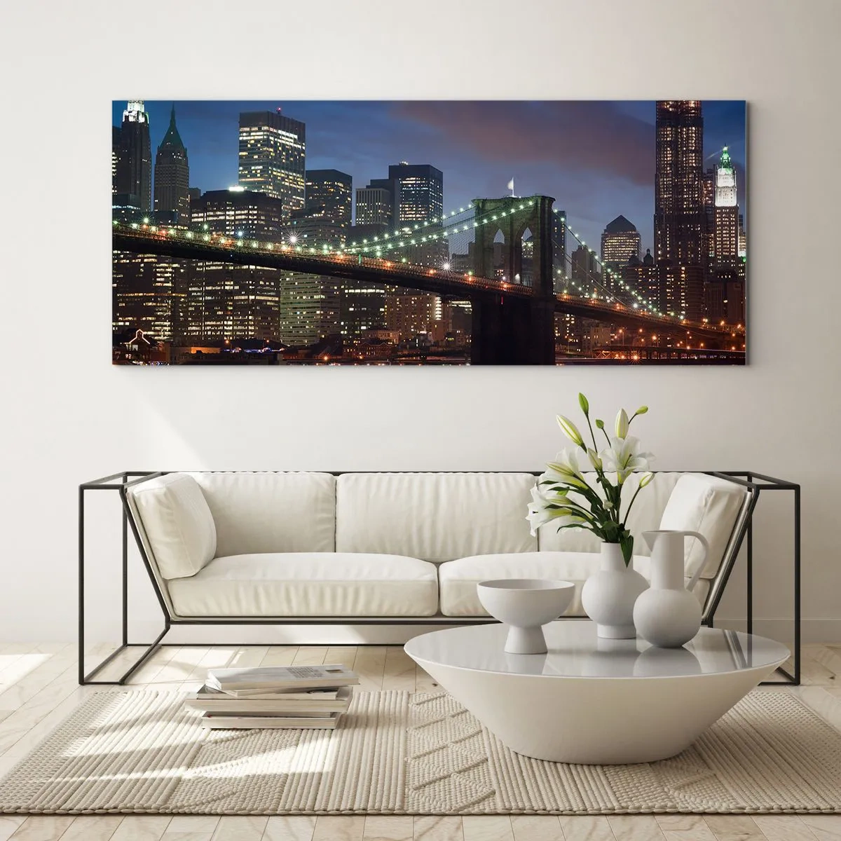 Glastavla - Bild på glas - Glödande natt - 120x50 cm