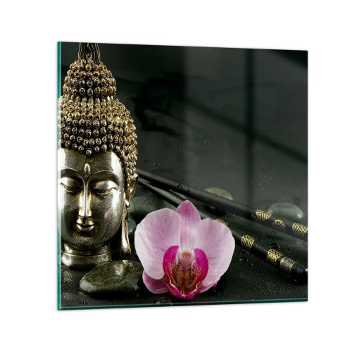 Glastavla - Bild på glas - Visshetens och skönhetens harmoni - 70x70 cm