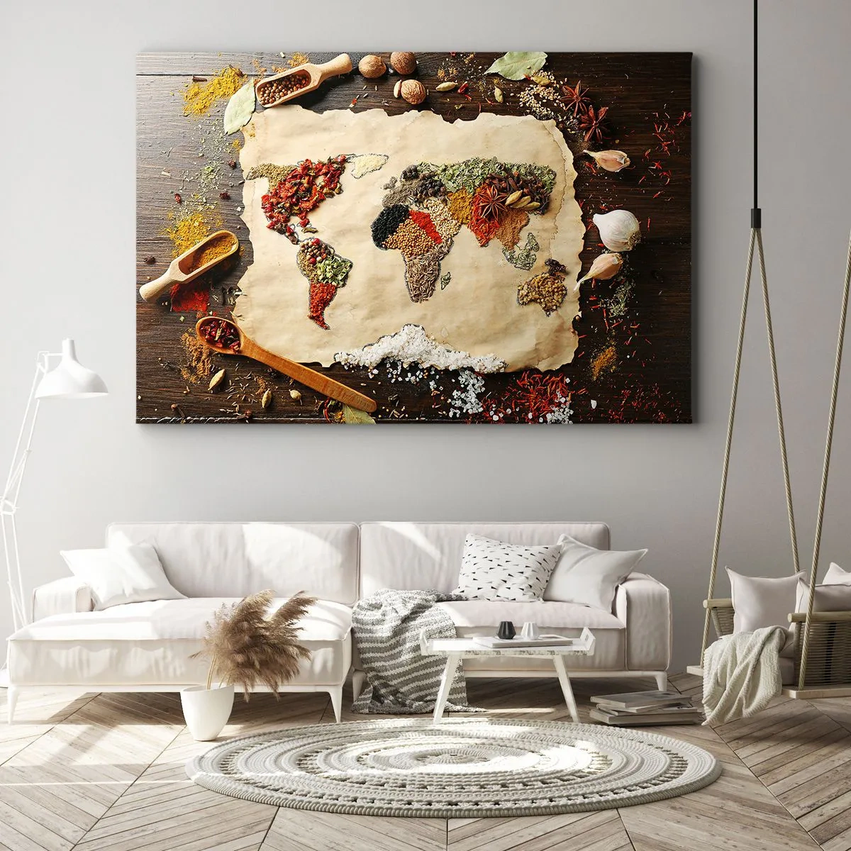 Canvastavla - Bild på duk - Världens alla smaker - 120x80 cm