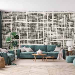 Fototapet Premium Sand - Vävd komposition - Abstraktion, Grafik, Bit - 300x210 cm