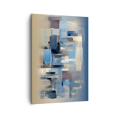 Canvastavla - Bild på duk - Blå konstruktion - 50x70 cm