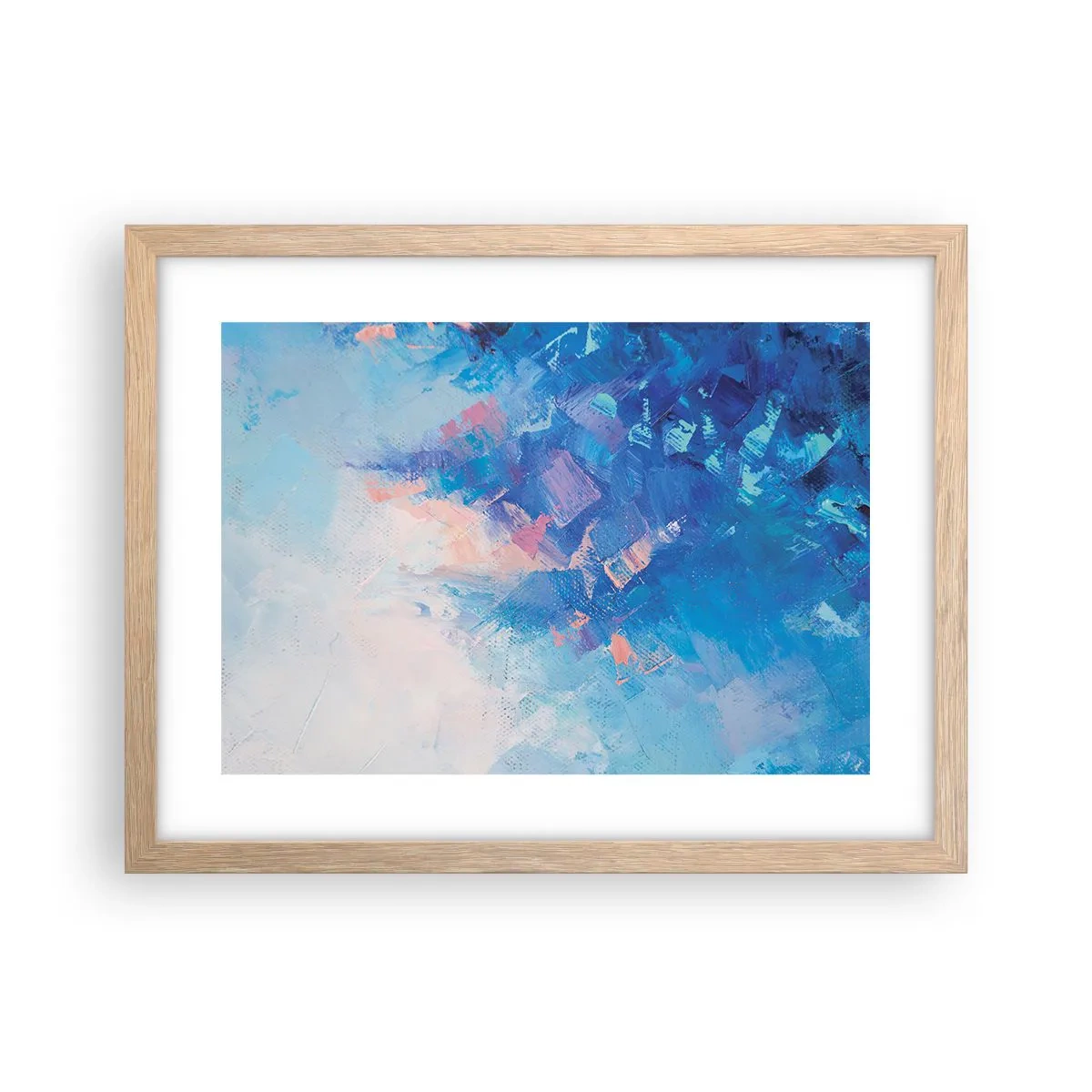 Affisch i ram av ljusek - Vinterabstraktion - 40x30 cm