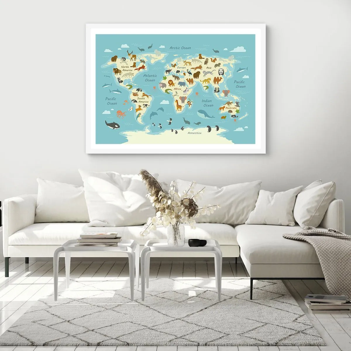 Affisch i vit ram - Goda grannar - 50x40 cm