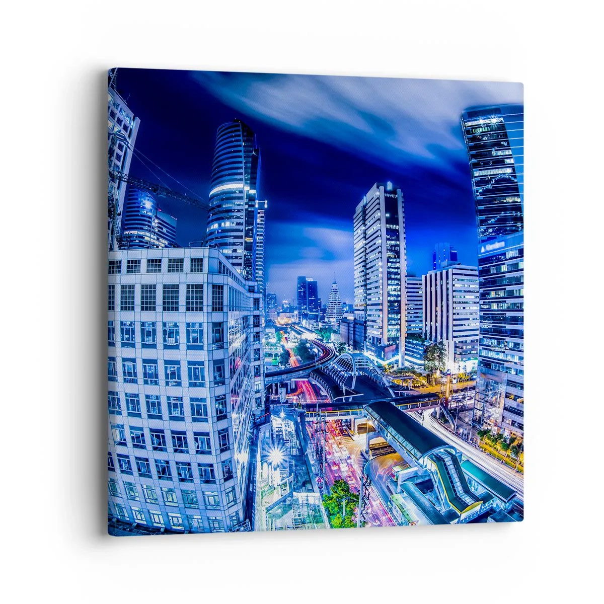 Canvastavla - Bild på duk - Stadens nattrytmer - 40x40 cm