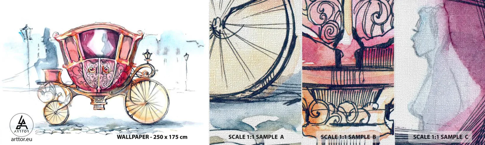 Provbit av fototapet Premium Canvas - Bröllop eller bal? - För barn, Transport, Resa - 100x30 cm