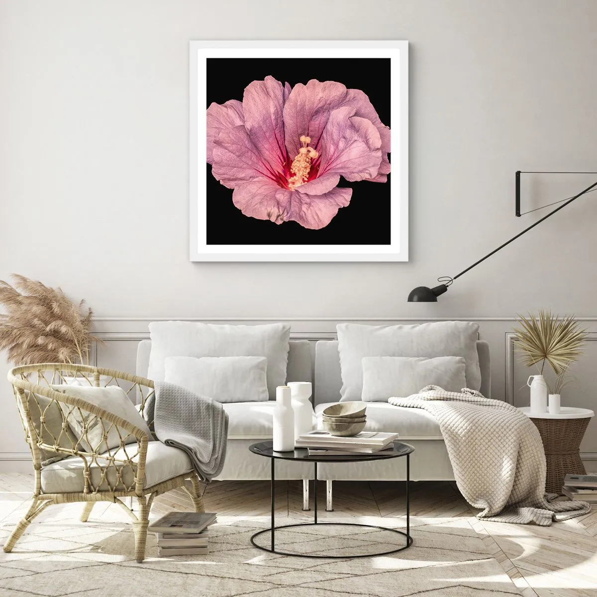 Affisch i vit ram - Rakt till hjärtat - 50x50 cm