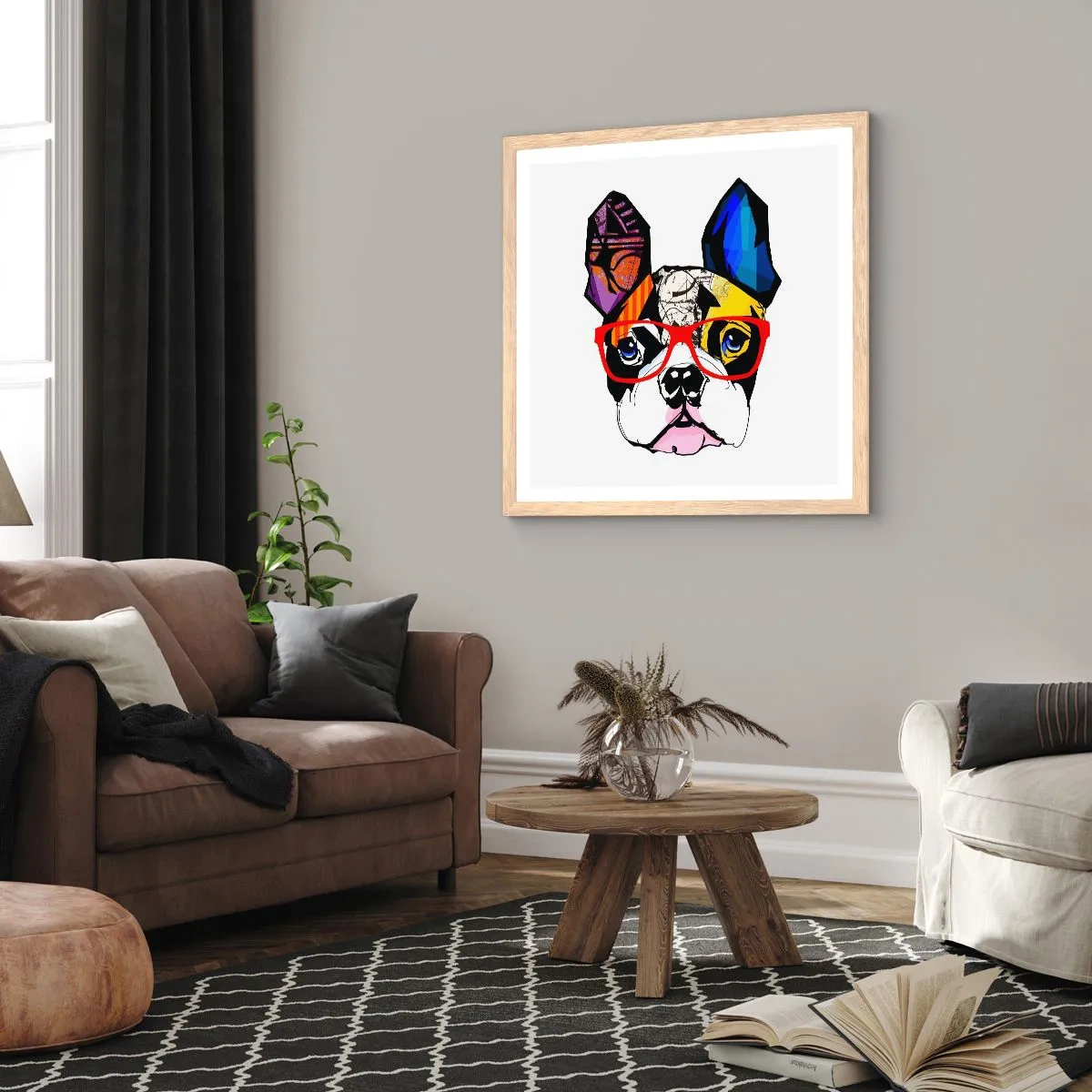 Affisch i ram av ljusek - Intellektuell - 40x40 cm