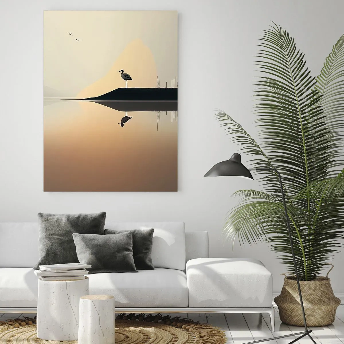 Glastavla - Bild på glas - Herre på sjön - 70x100 cm