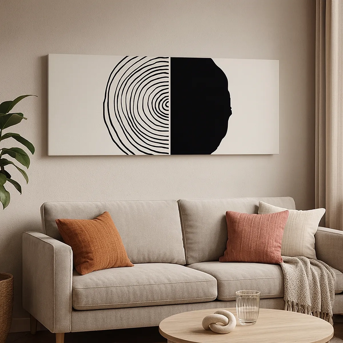 Canvastavla - Bild på duk - Hälften hälften - 30x30 cm