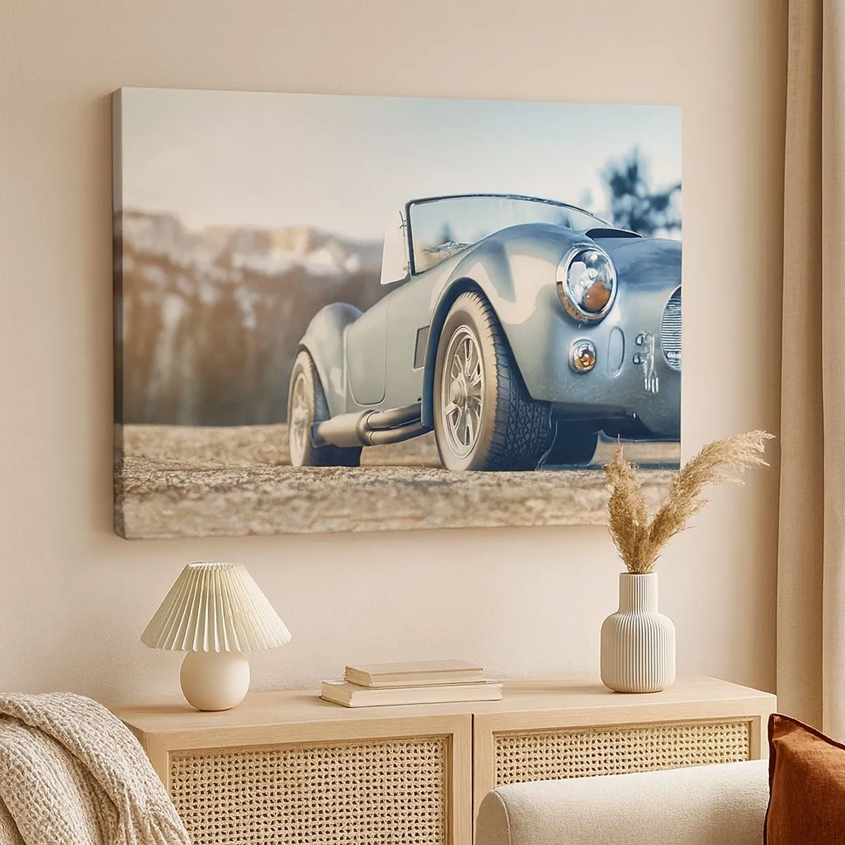 Canvastavla - Bild på duk - Klassisk cabriolet i en pittoresk miljö - 70x50cm - Det är stilen som räknas - Modern väggdekoration för vardagsrum och sovrum ARTTOR