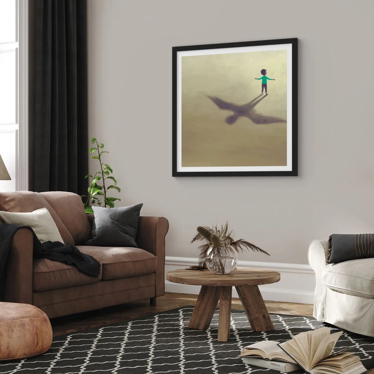 Affisch i svart ram - Framtidens hjälte - 30x30 cm