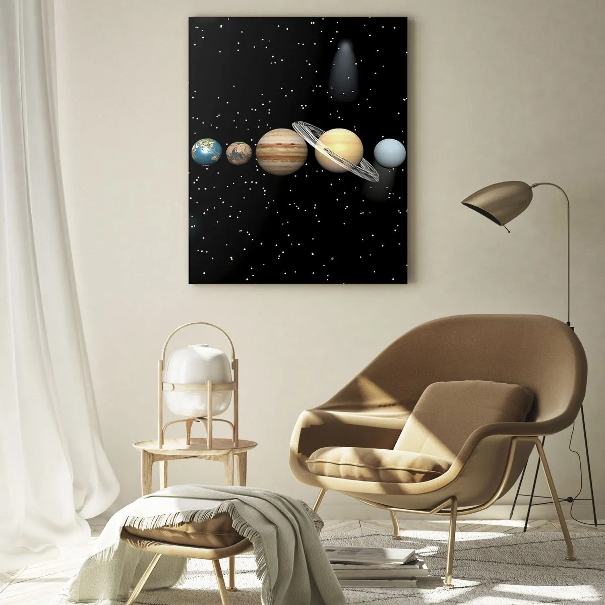 Glastavla - Bild på glas - Och planeterna blir galna... - 50x70 cm