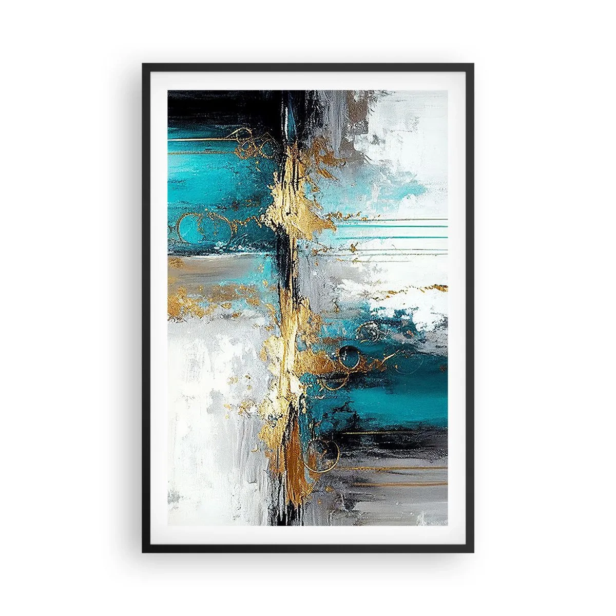 Affisch i svart ram - Allting flödar - 61x91 cm