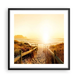 Affisch i svart ram - Genom sanddynan mot solen - 50x50 cm