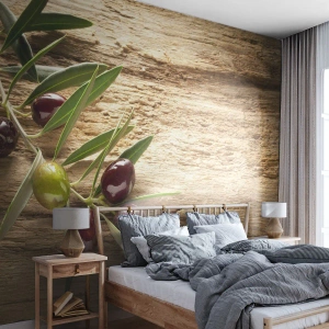 Fototapet Premium Canvas - Direkt från naturen - Oliv kvist, Natur, Oliver - 400x280 cm