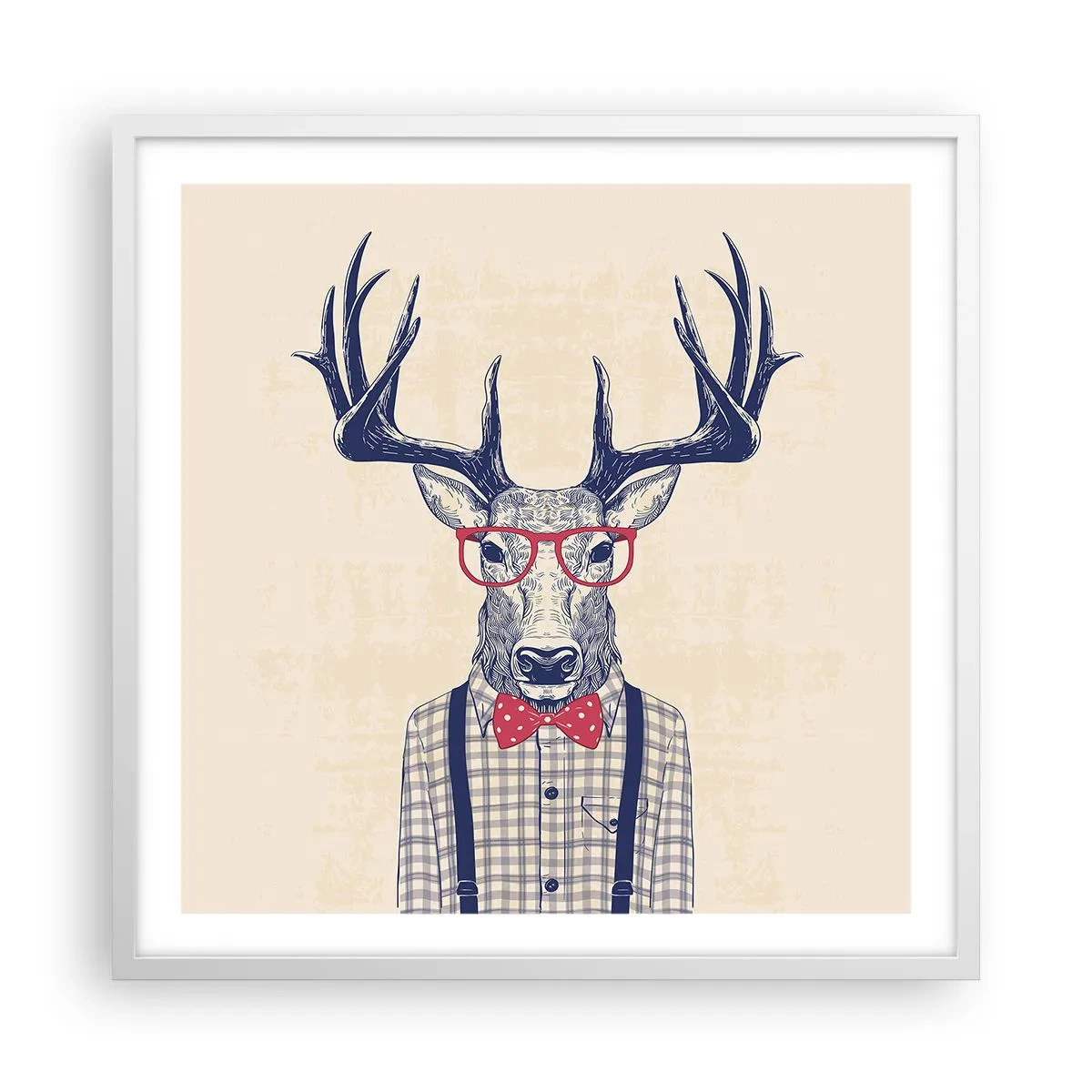 Affisch i vit ram - Rolig extravagans - 60x60 cm