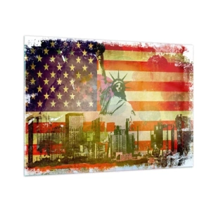 Glastavla - Bild på glas - Viva America! - 100x70 cm