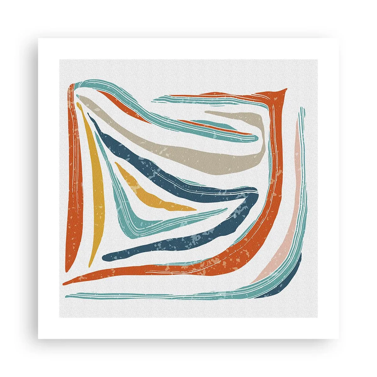 Affisch - Vänligt leende abstraktion - 50x50 cm