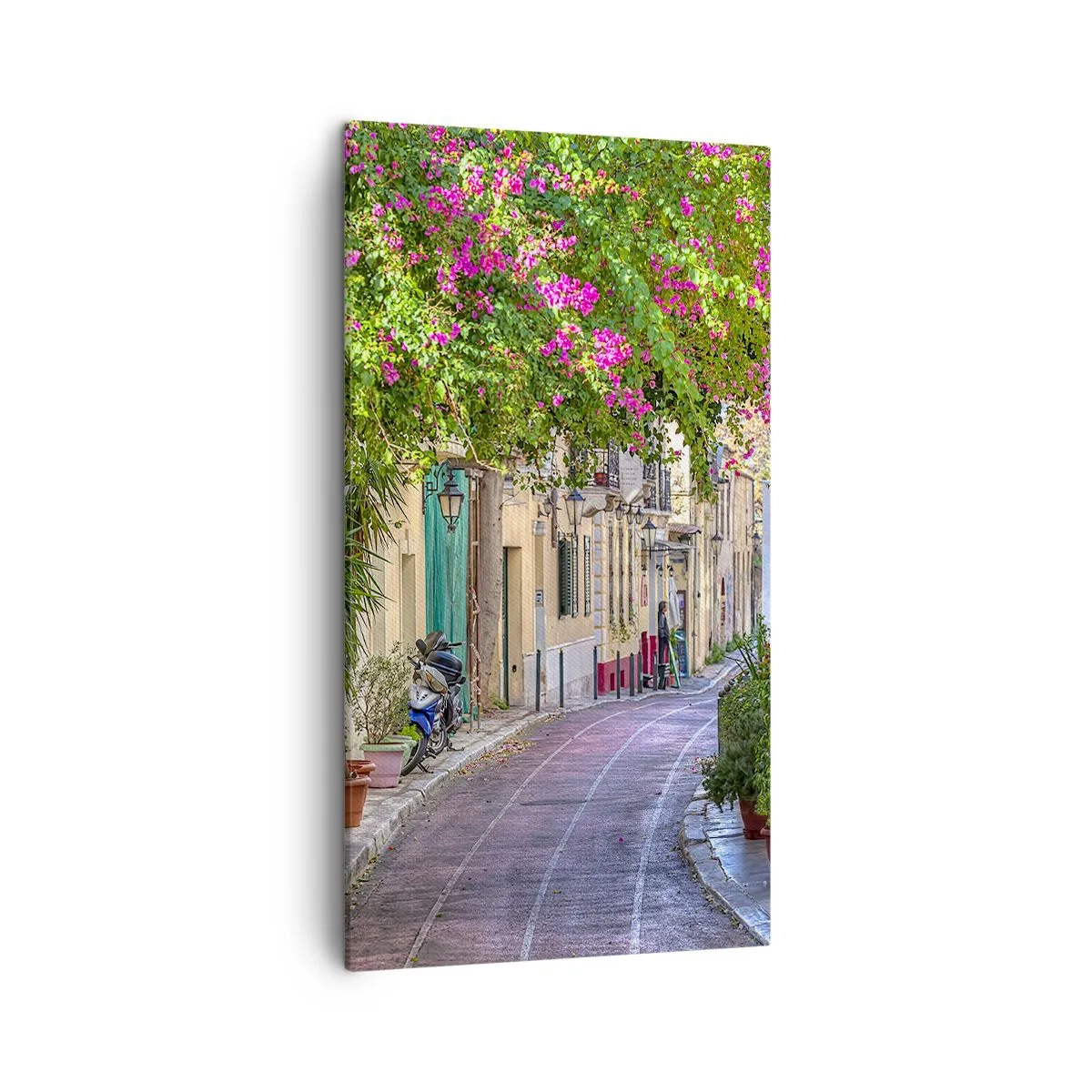 Canvastavla - Bild på duk - Blommande gata - 45x80 cm