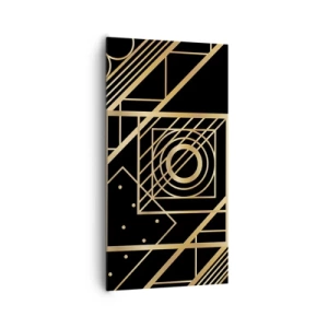 Canvastavla - Bild på duk - Gyllene geometri - 65x120 cm