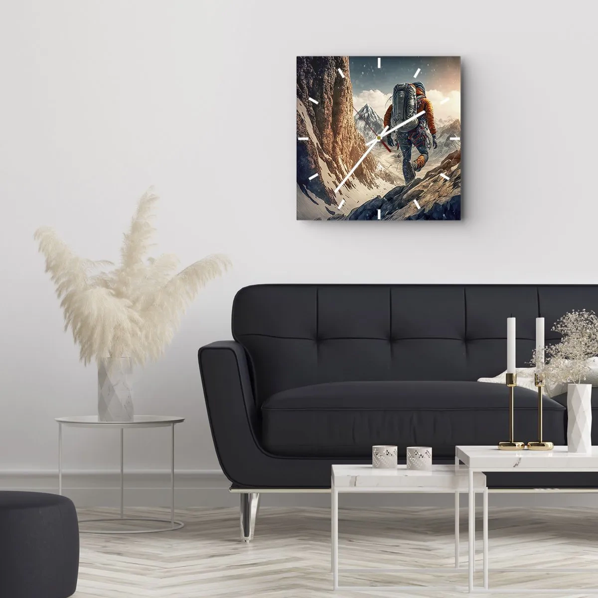 Väggklocka - Klocka på glas - Ensam krigare - 40x40 cm