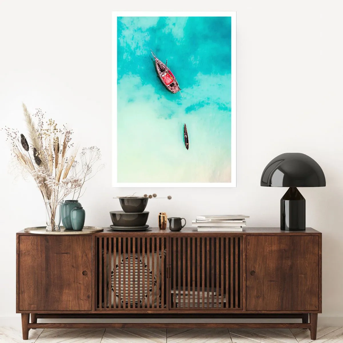 Affisch - Högvatten på stranden i Zanzibar… - 61x91 cm