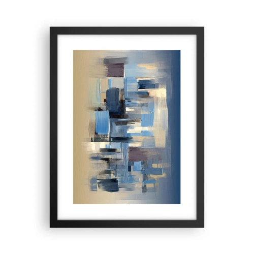 Affisch i svart ram - Blå konstruktion - 30x40 cm