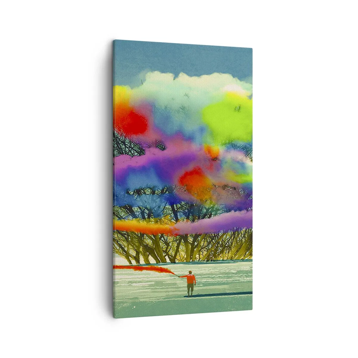 Canvastavla - Bild på duk - Liva upp världen - 45x80 cm