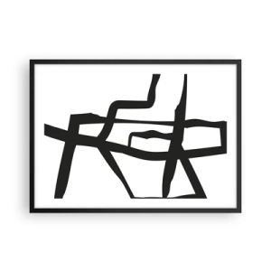 Affisch i svart ram - Svartvit konstruktion - 70x50 cm