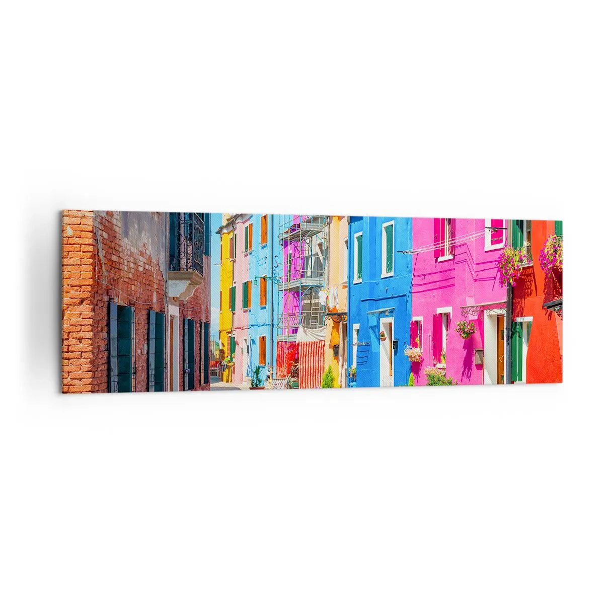 Canvastavla - Bild på duk - Papegojalik stad - 160x50 cm