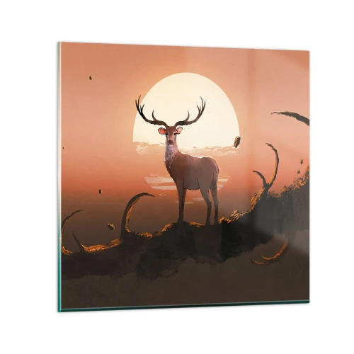 Glastavla - Bild på glas - Denna natt är inte lik de andra - 60x60 cm