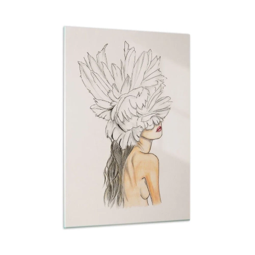 Glastavla - Bild på glas - Krönt skönhet - 50x70 cm
