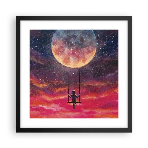 Affisch i svart ram - Sväva i molnen - 40x40 cm