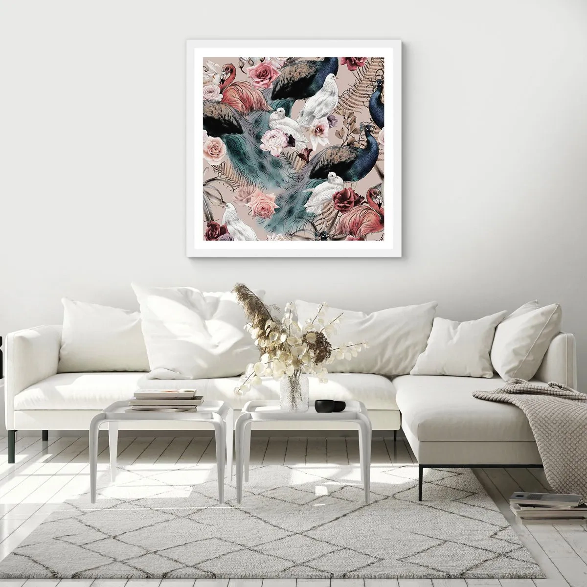 Affisch i vit ram - I palatsträdgården - 40x40 cm