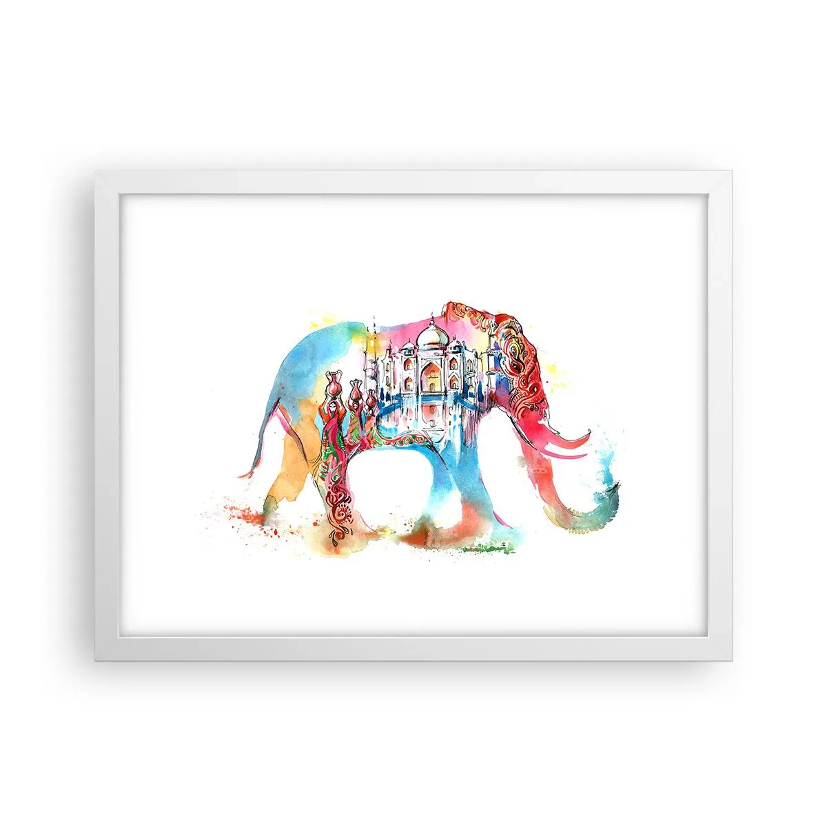Affisch i vit ram - Indien - kärlekens aura - 40x30 cm