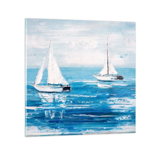 Glastavla - Bild på glas - Med en vän vid din sida - 50x50 cm