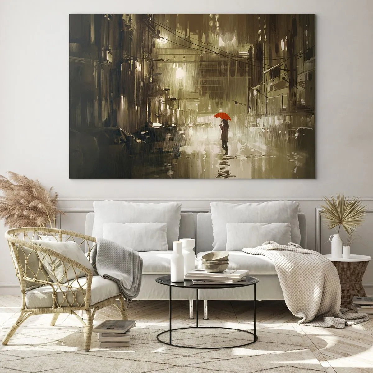 Glastavla - Bild på glas - Själv, men inte ensam - 100x70 cm