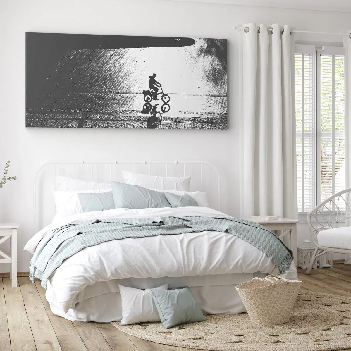 Canvastavla - Bild på duk - Rakt fram genom staden - 90x30 cm