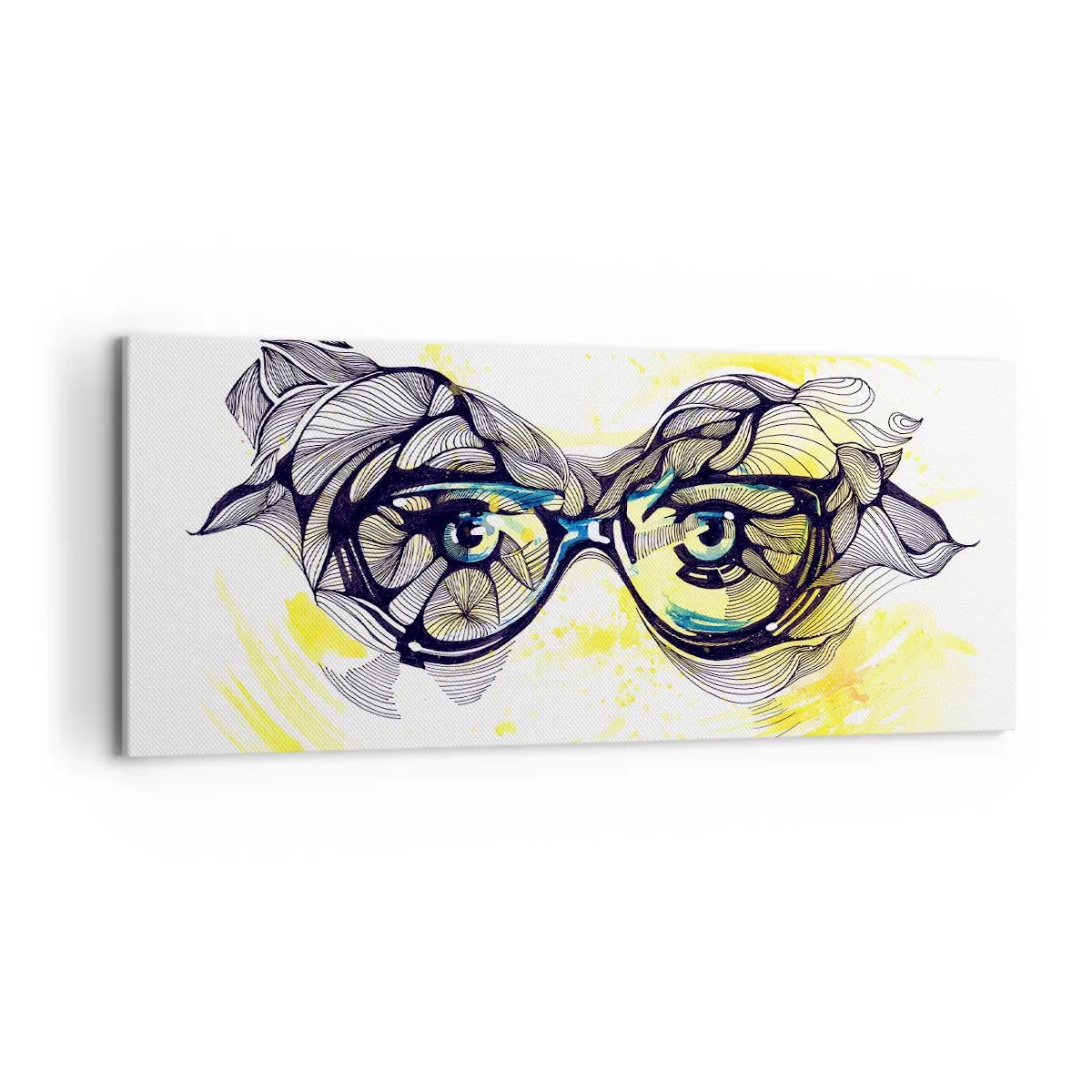 Canvastavla - Bild på duk - Genom blåa glasögon - 120x50 cm