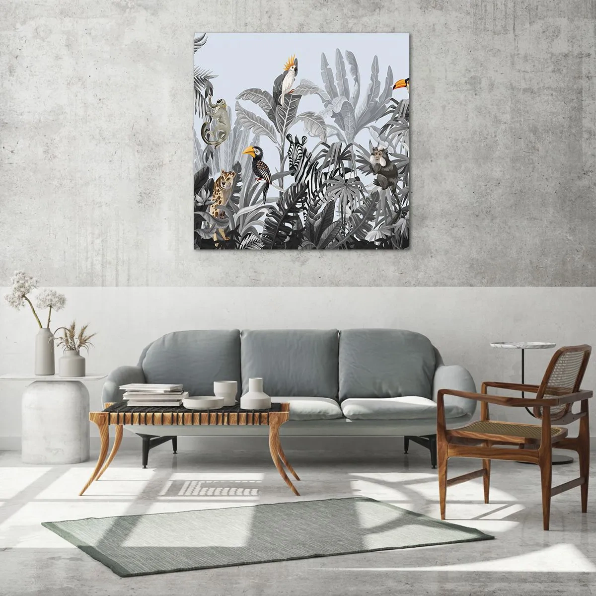 Glastavla - Bild på glas - Afrikansk saga - 30x30 cm